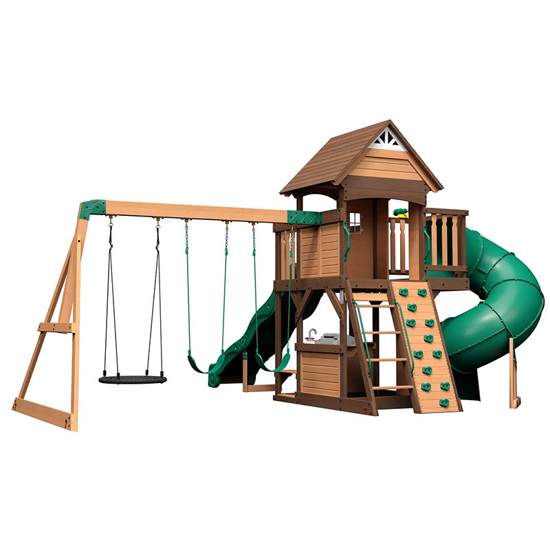 Kids Outdoor Monkey Bar Set - ชุดสนามเด็กเล่นไม้กลางแจ้งพร้อมสไลเดอร์ ผนังปีนป่าย และบาร์โหน สำหรับเด็กๆ เพื่อความสนุกสนานในสวนหลังบ้าน #
