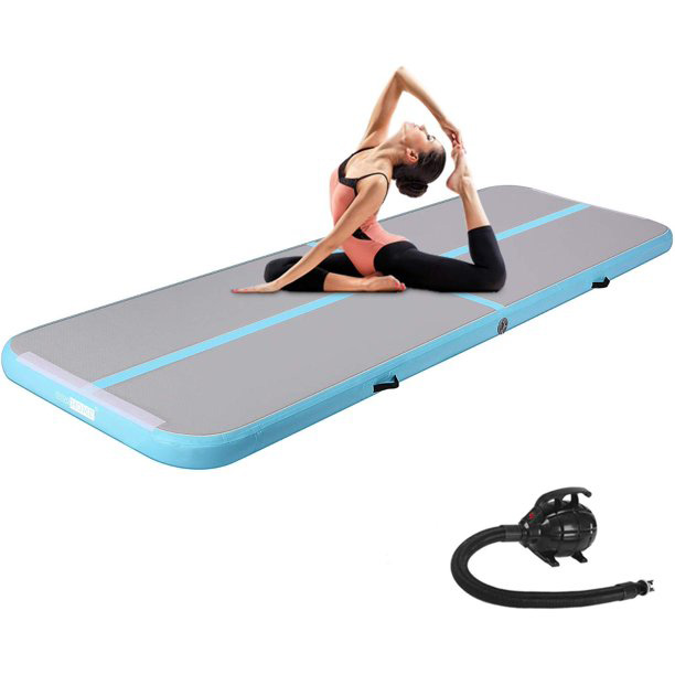 Kids Outdoor Yoga - 3M แอร์แทร็ค แมทท์ แผ่นรองลมสำหรับยิมนาสติก พร้อมปั๊มลมไฟฟ้า สำหรับฝึกซ้อมยิมนาสติก,