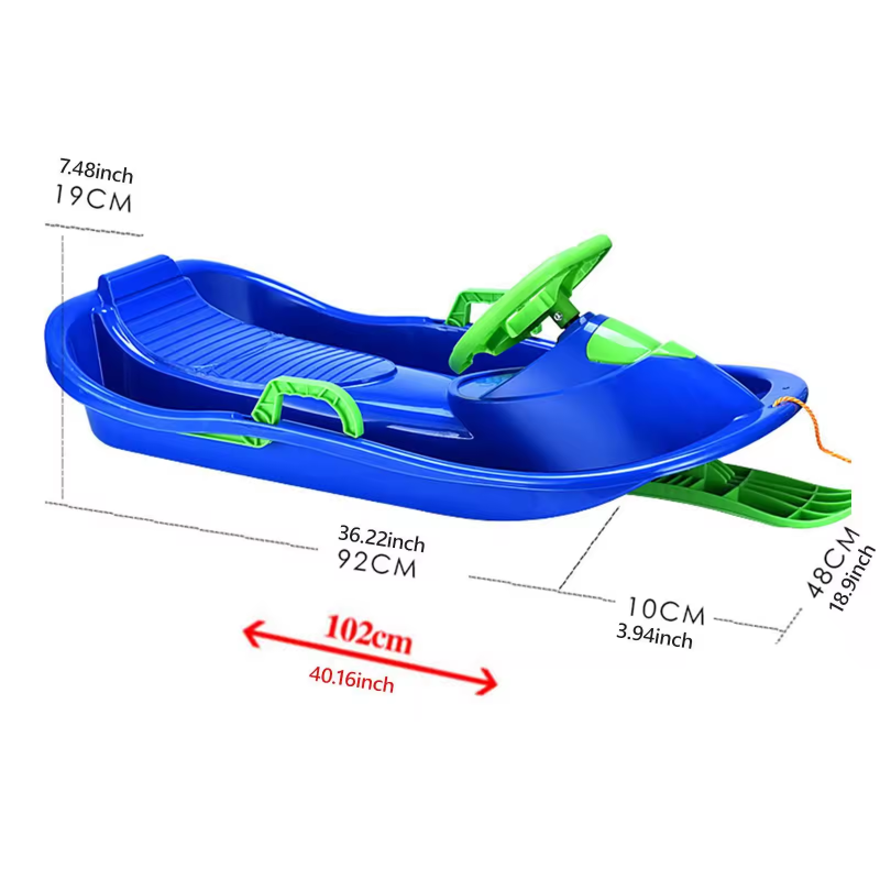 Kids Unique Outdoor Toys - เลื่อนหิมะสำหรับเด็กพร้อมพวงมาลัยและเบรก ของเล่นเลื่อนหิมะสำหรับฤดูหนาว ดีไซน์ไม่ซ้ำใคร สนุกสนานกลางแจ้งสำหรับเด็ก
