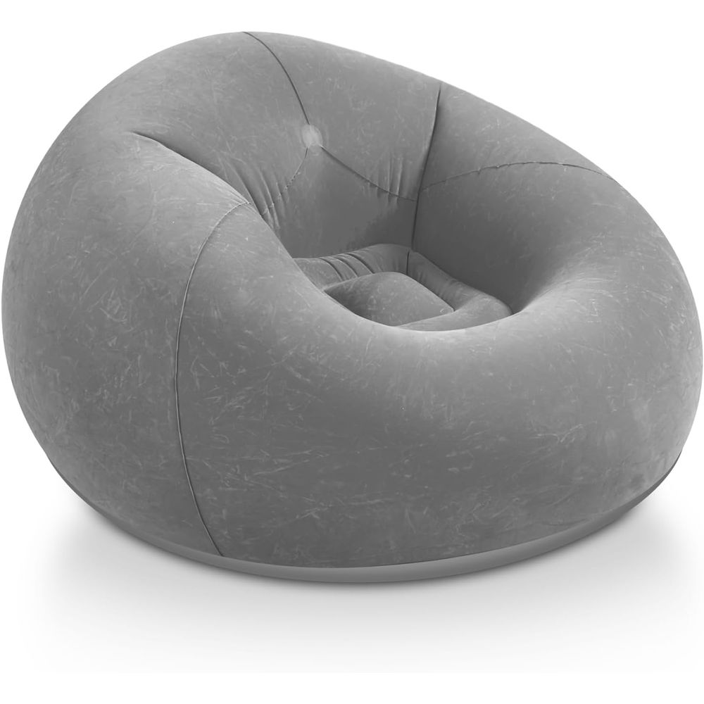 Kids Outdoor Bean Bag - เก้าอี้บีนแบ็กเป่าลมสีเทา, โซฟาพกพาสำหรับผู้ใหญ่และเด็ก, เก้าอี้นั่งชมภาพยนตร์กลางแจ้ง, เก้าอี้พักผ่อนในห้องเรียน, หรือเก้าอี้อ่านหนังสือ