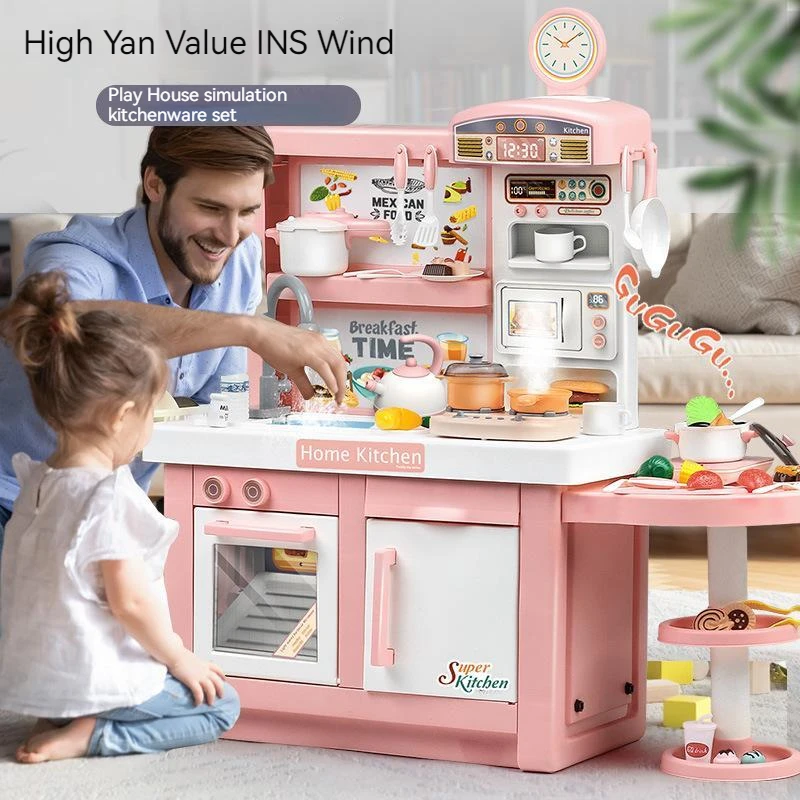 Kids Outdoor Kitchen - ชุดเครื่องครัวจำลองขนาด100ซม. สำหรับเด็ก, ชุดทำอาหารขนาดใหญ่พิเศษสำหรับเด็ก