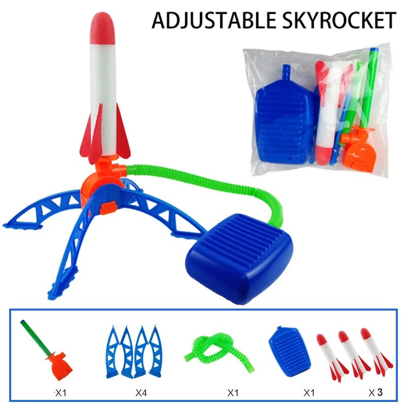 Kids Outdoor Jumping Toys - เครื่องยิงจรวดลมแบบใช้เท้าเหยียบ ของเล่นจรวดบินได้สำหรับเด็ก เหมาะสำหรับเล่นกีฬากระโดด ของเล่นเด็ก ของขวัญ