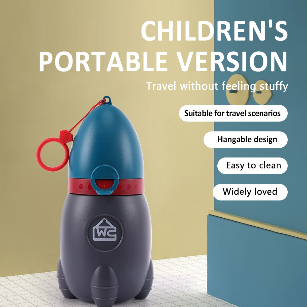 Kids Outdoor Urinal - กระโถนฉี่พกพาสำหรับเด็ก รูปทรงจรวด สำหรับเด็กชายและเด็กหญิง ใช้สำหรับการฝึกขับถ่าย ใช้ได้ทั้งในบ้าน นอกบ้าน
