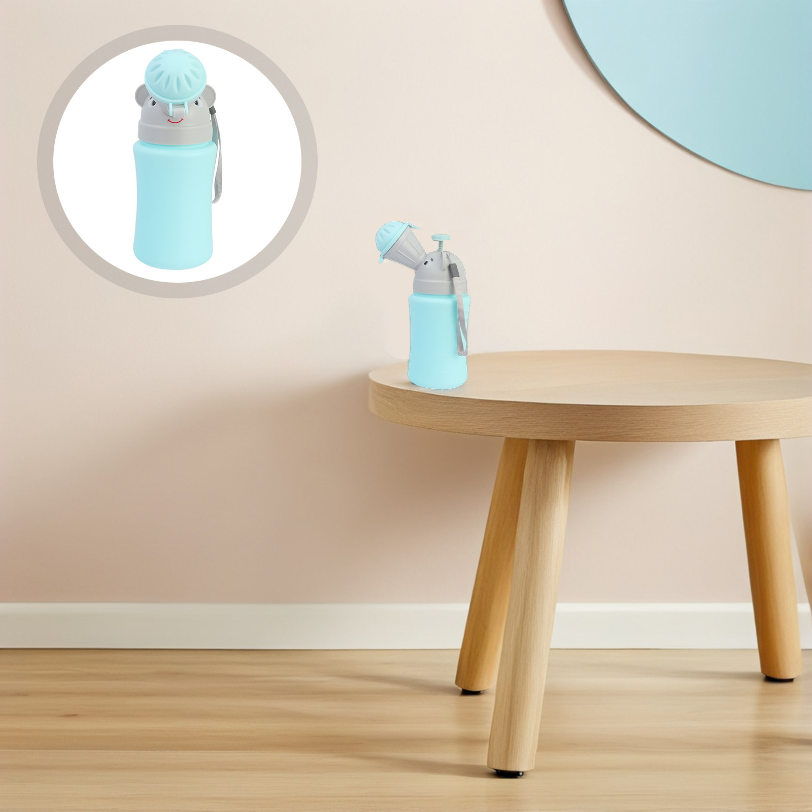 Kids Outdoor Urinal - โถสุขภัณฑ์สำหรับเด็กแบบพกพา น้ำหนักเบา พกพาสะดวก เหมาะสำหรับกรณีฉุกเฉิน ใช้ได้ทั้งกลางแจ้งและการเดินทาง ลายการ์ตูนไร้รอยต่อ