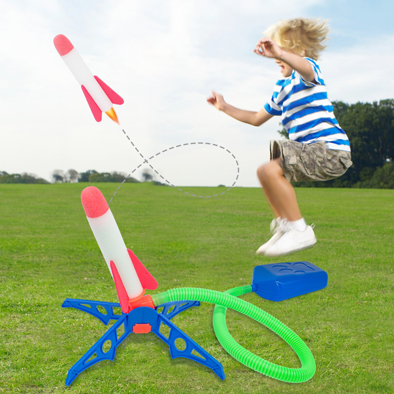 Kids Outdoor Jumping Toys - ของเล่นเครื่องยิงจรวดแบบเหยียบเท้าสำหรับเด็กอุปกรณ์เสริมจรวดโฟมเด็กหญิงเด็กชายสำหรับกลางแจ้งกระโดดเล่นกีฬายิงจรวด