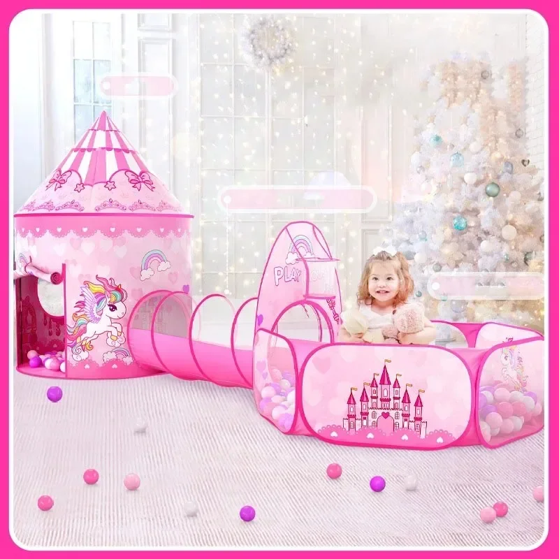Kids Outdoor Tunnel - บ้านเต็นท์เด็ก 3 in 1 แบบพกพา รูปทรงปราสาท