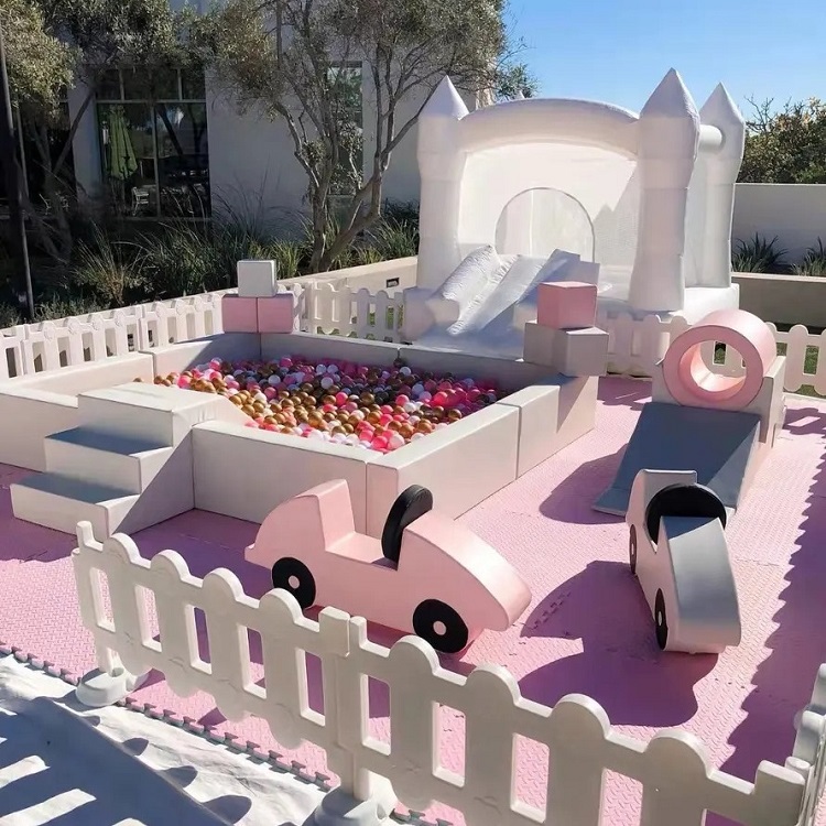 Kids Outdoor Tunnel - สนามเด็กเล่นในร่มสีขาวลดราคาสุดฮอต พร้อมบ่อบอล ท่อสไลด์ และชุดของเล่นนุ่มนิ่ม เหมาะสำหรับเช่าจัดงานปาร์ตี้กลางแจ้งสำหรับเด็ก