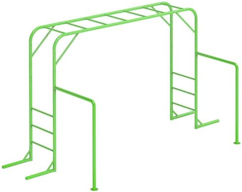 Kids Outdoor Monkey Bar Set - ชุดบาร์ลิงสำหรับเล่นกลางแจ้ง พร้อมอุปกรณ์ปีนป่าย บาร์ยิมนาสติก ชุดสนามเด็กเล่นสำหรับสนามหลังบ้าน บาร์ลิงโลหะสำหรับเด็กอายุ 3