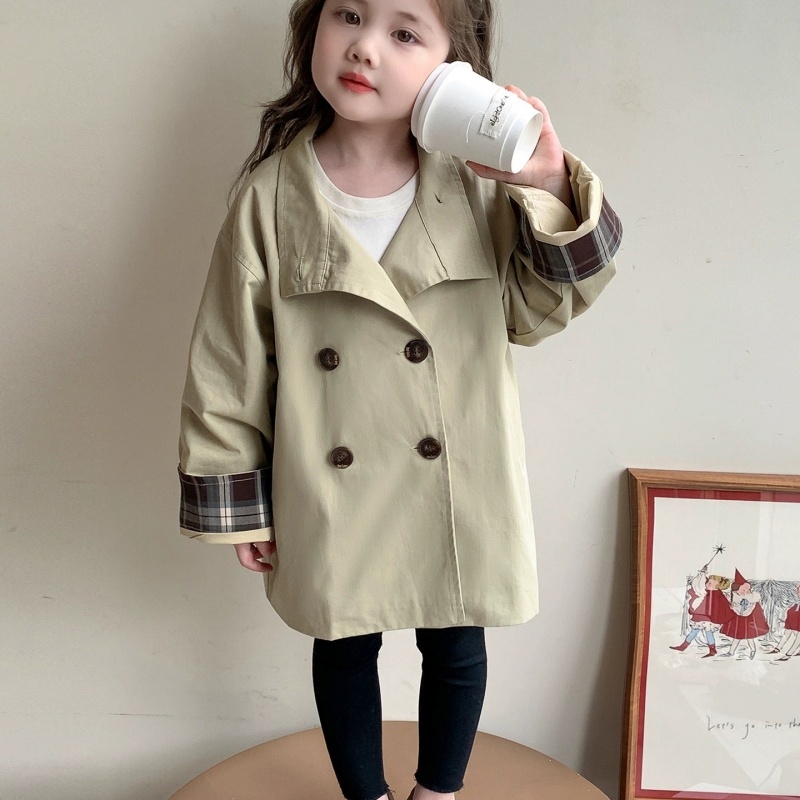 Kids Outdoor Clothing - เสื้อโค้ทเด็กผู้หญิง เสื้อแจ็คเก็ตกันลม ผ้าฝ้าย 2026 วินเทจ ฤดูใบไม้ผลิ
