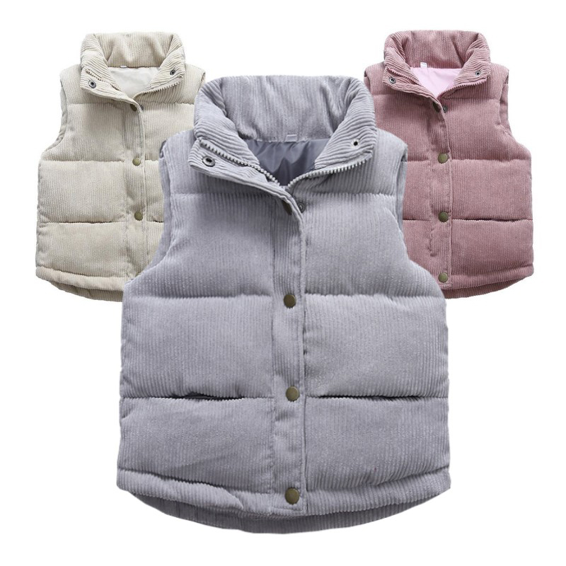 Kids Outdoor Clothing - เสื้อกั๊กผ้าลูกฟูกสำหรับเด็กเด็กหญิงเด็กชายใหม่แจ็กเก็ตอุ่นหนาเสื้อกั๊กสำหรับเด็กฤดูใบไม้ร่วงกลางแจ้งฤดูหนาว busana Casual กีฬาใหม่