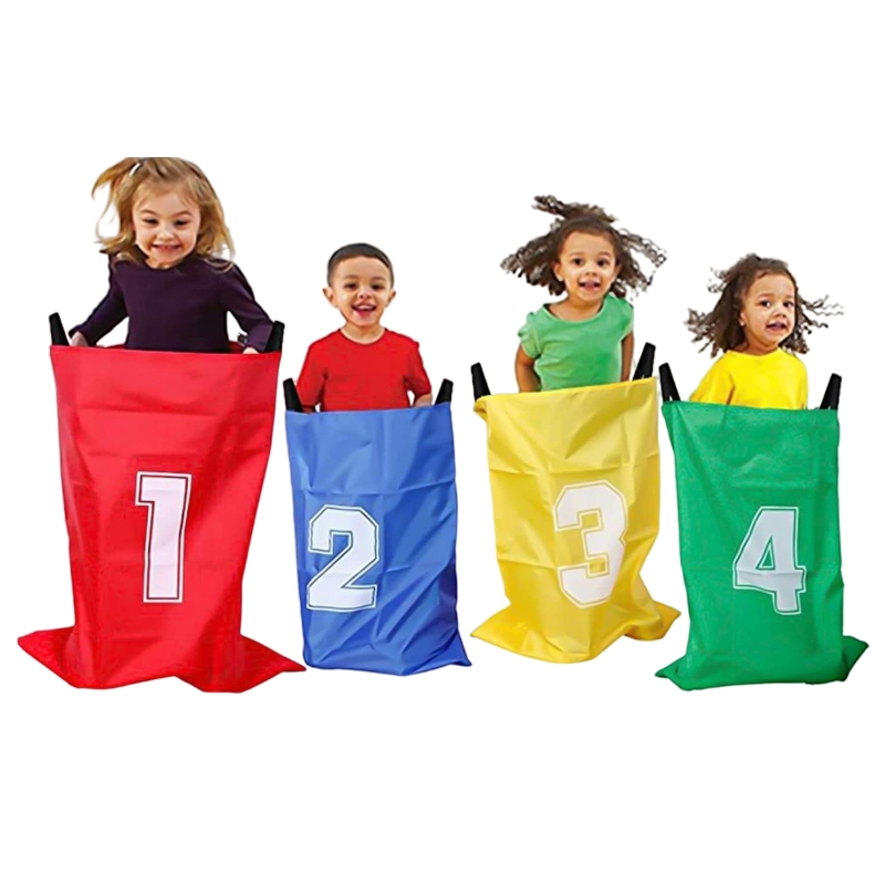 Kids Outdoor Jumping Toys - 4ชิ้นเด็กสนุกกลางแจ้งกีฬาอุปกรณ์ประกอบฉากจิงโจ้กระโดดถุงกระสอบเกมการแข่งขันพ่อแม่-เด็กโต้ตอบความรู้สึกการฝึกอบรมก่อนวัยเรียนของเล่น