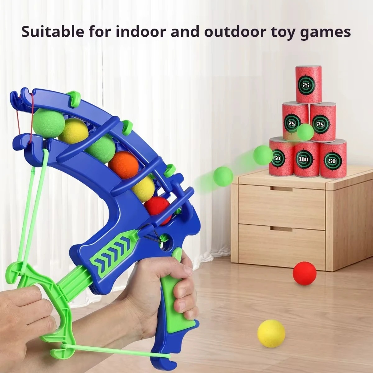 Kids Outdoor Yard Games - ปืนยิงฟองสบู่แบบอัตโนมัติ ของเล่นเด็ก ลูกบอลนิ่ม ของเล่นกีฬา ยิงเป้า ปืนยิงฟองสบู่