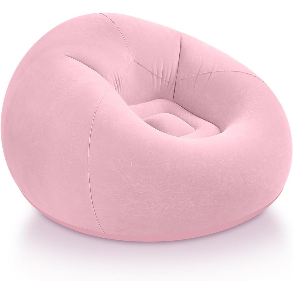 Kids Outdoor Bean Bag - เก้าอี้บีนแบ็กเป่าลม สีชมพู | โซฟาพกพาสำหรับผู้ใหญ่และเด็ก, ที่นั่งชมหนังกลางแจ้ง, เก้าอี้พักผ่อนในห้องเรียน,