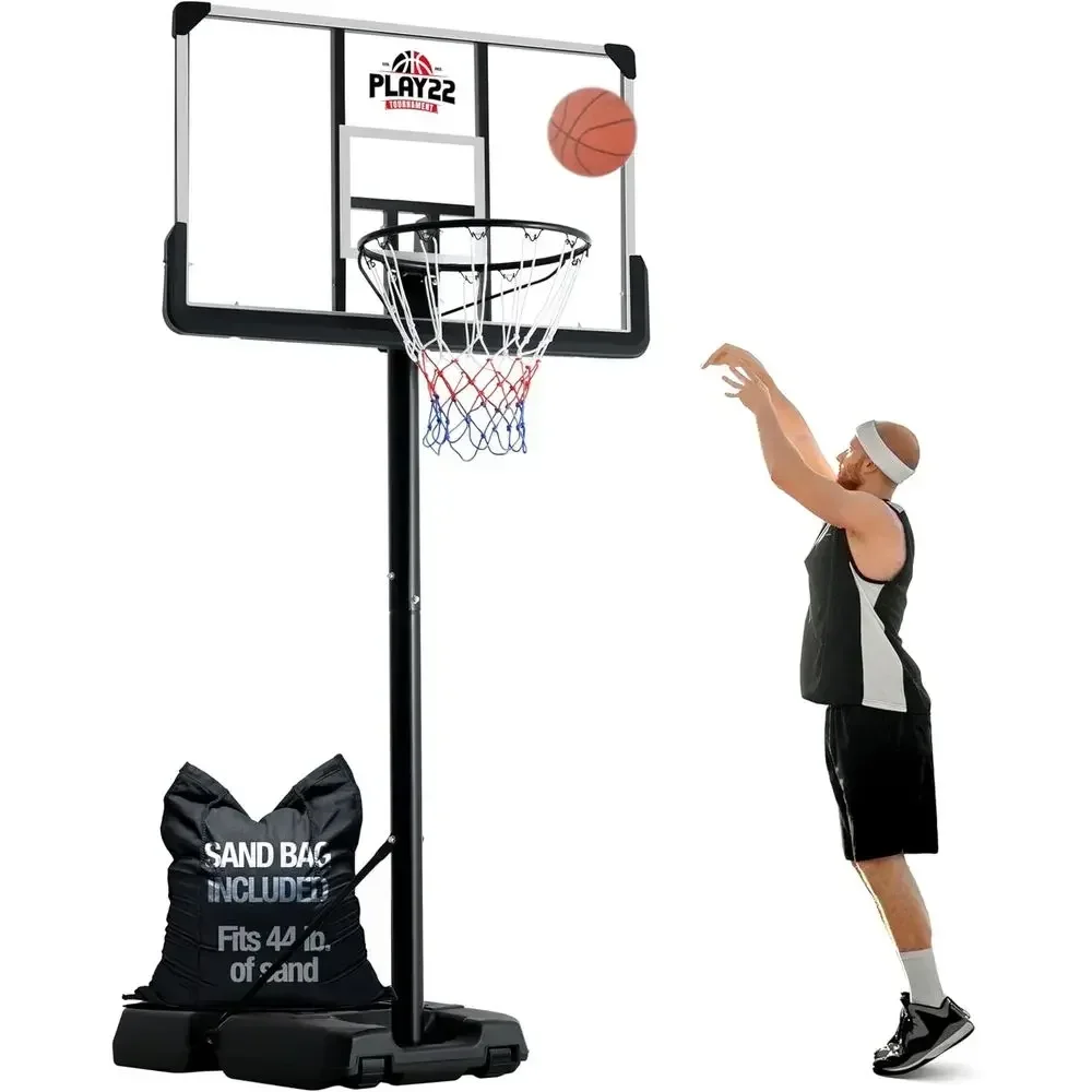Kids Outdoor Basketball Hoop - ระบบห่วงบาสเก็ตบอลปรับระดับได้ 44 นิ้ว ทนทานต่อการแตกหัก สำหรับเด็กและผู้ใหญ่ -