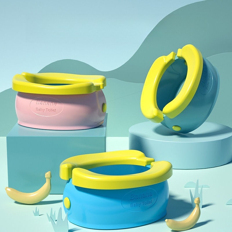 Kids Outdoor Urinal - กระโถนเด็กแบบพับได้ 1 ชิ้น รูปทรงกล้วย พกพาสะดวก สำหรับเด็กชาย