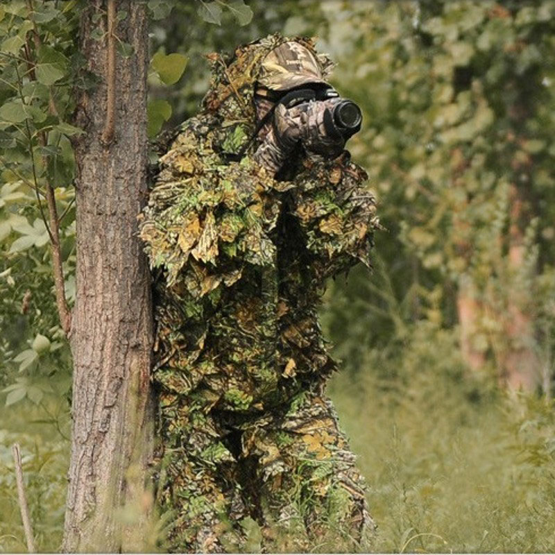 Kids Outdoor Clothing - ชุด Ghillie กลางแจ้งสำหรับผู้ชายและผู้หญิง, ชุดลายพรางป่า CS เสื้อฝึกใบไม้กางเกง