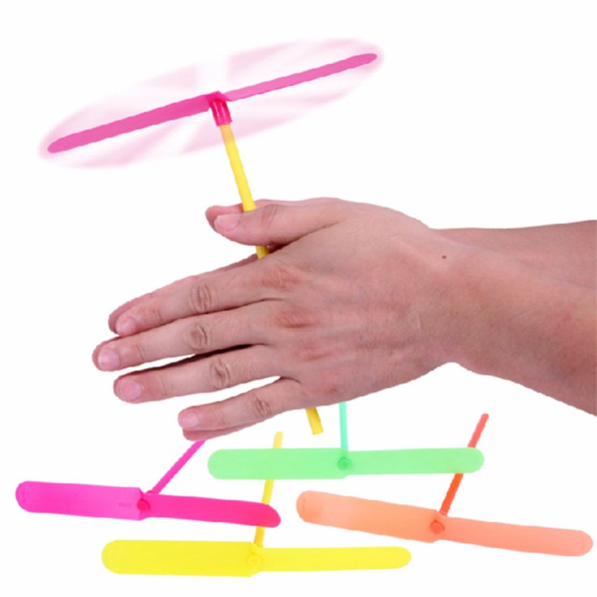 Kids Outdoor Jumping Toys - เด็กกลางแจ้งแบบดั้งเดิมคลาสสิก Nostalgic ของเล่นพลาสติกไม้ไผ่ DRAGONFLY Shape HAND-PUSH