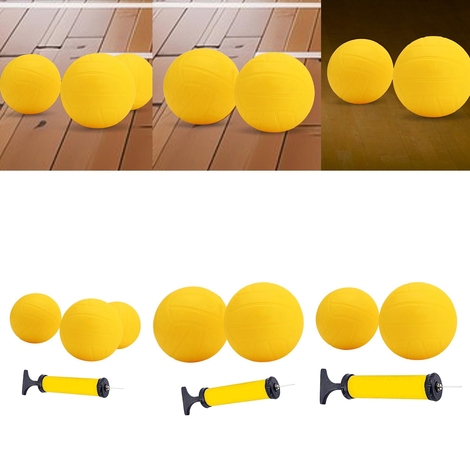 Kids Outdoor Volleyball Net - วอลเลย์บอลเป่าลมขนาดเล็ก สีเหลือง ทำจาก PVC พร้อมตาข่ายแบบวงกลม ของเล่นเด็กและผู้ใหญ่