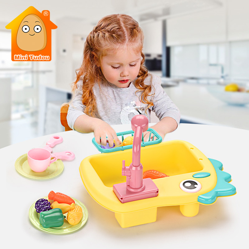 Kids Outdoor Kitchen - เด็ก Toy Electric ล้างเครื่องซักผ้าผลไม้ผักเกมการศึกษาของเล่นเด็กวันเกิดของขวัญ