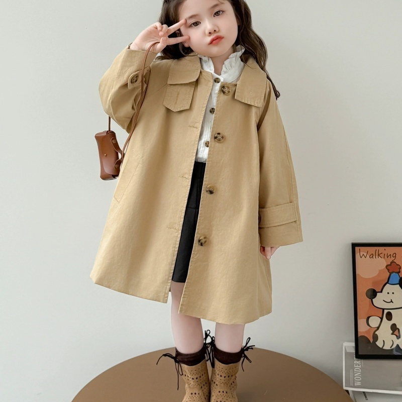 Kids Outdoor Clothing - เสื้อโค้ทเด็กผู้หญิง เสื้อแจ็คเก็ตกันลม ผ้าฝ้าย 2026 วินเทจ ฤดูใบไม้ผลิ