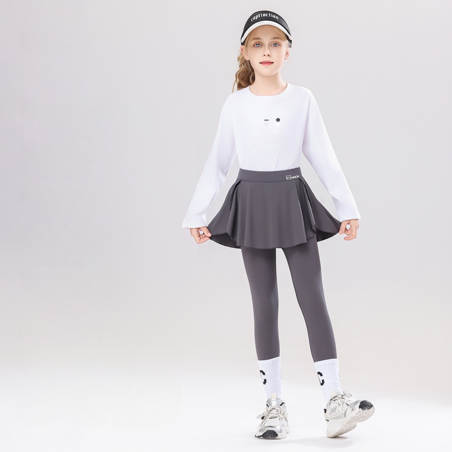 Kids Outdoor Yoga - เลกกิ้งกระโปรงเด็กผู้หญิงรุ่นใหม่ปี 2026 กางเกงโยคะเอวสูงสำหรับเด็ก กางเกงกีฬากลางแจ้งทรงเข้ารูป ระบายอากาศได้ดี ยืดหยุ่น