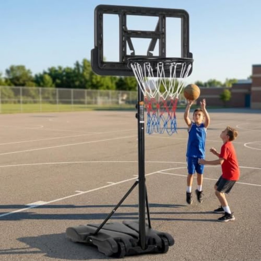 Kids Outdoor Basketball Hoop - ห่วงบาสเก็ตบอลสำหรับเด็ก ใช้ได้ทั้งในบ้านและนอกบ้าน สำหรับสนามหลังบ้าน: ปรับความสูงได้ 5-7 ฟุต
