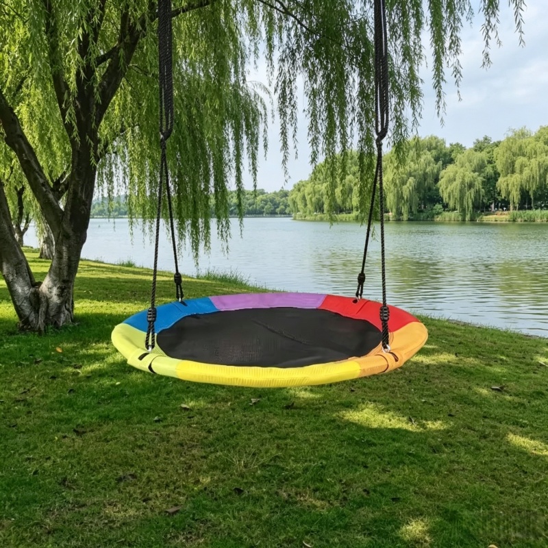 เปลญวนเด็กแบบวงกลมผ้าใบอ๊อกซ์ฟ - Kids Outdoor Swing Set บทวิจารณ์และราคา