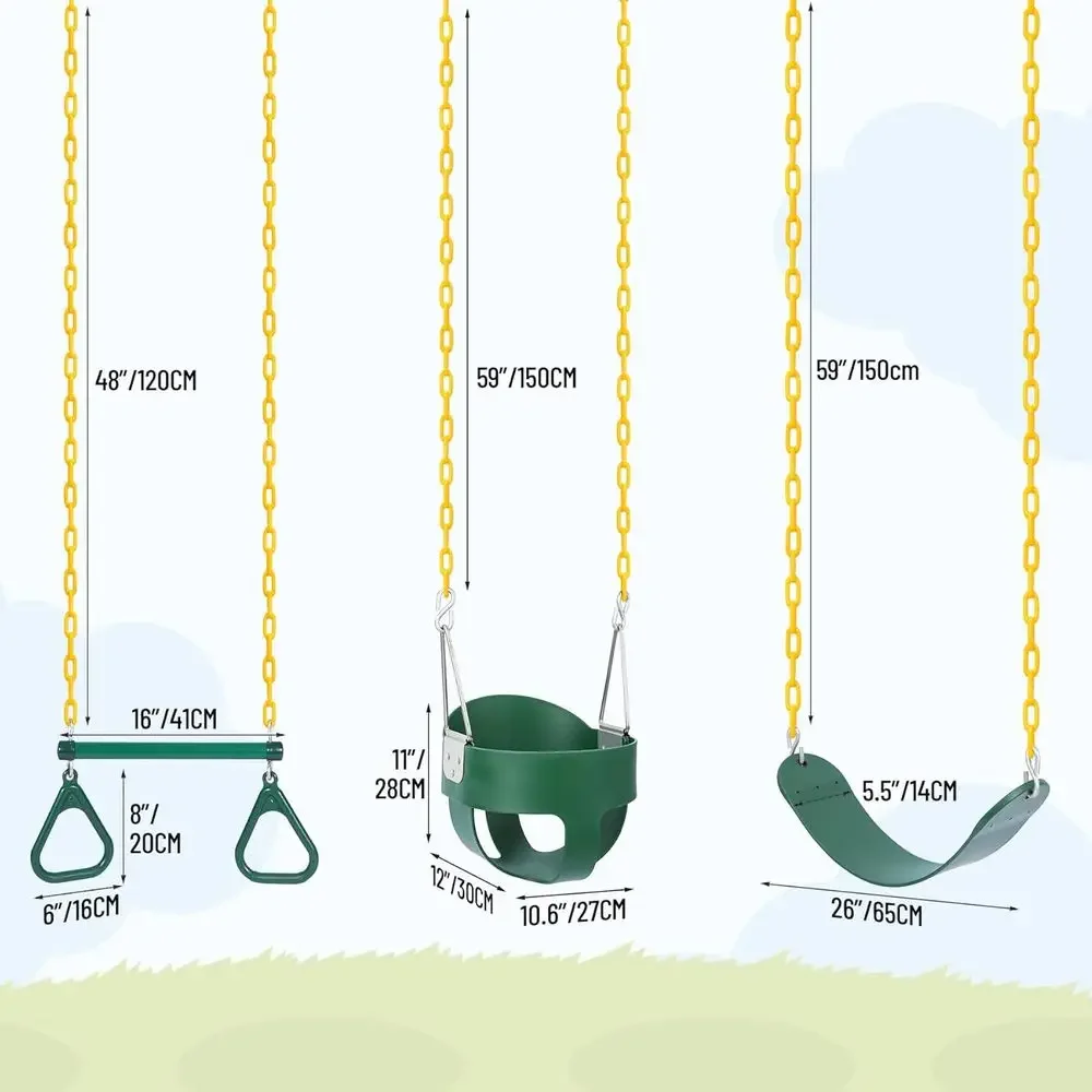 ชุดชิงช้ากลางแจ้งแบบผสมผสานพร้ - Kids Outdoor Swing Set บทวิจารณ์และราคา