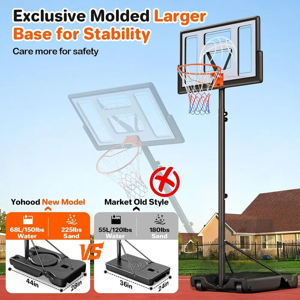 ระบบห่วงบาสเก็ตบอลแบบพกพาปรับร - Kids Outdoor Basketball Hoop บทวิจารณ์และราคา