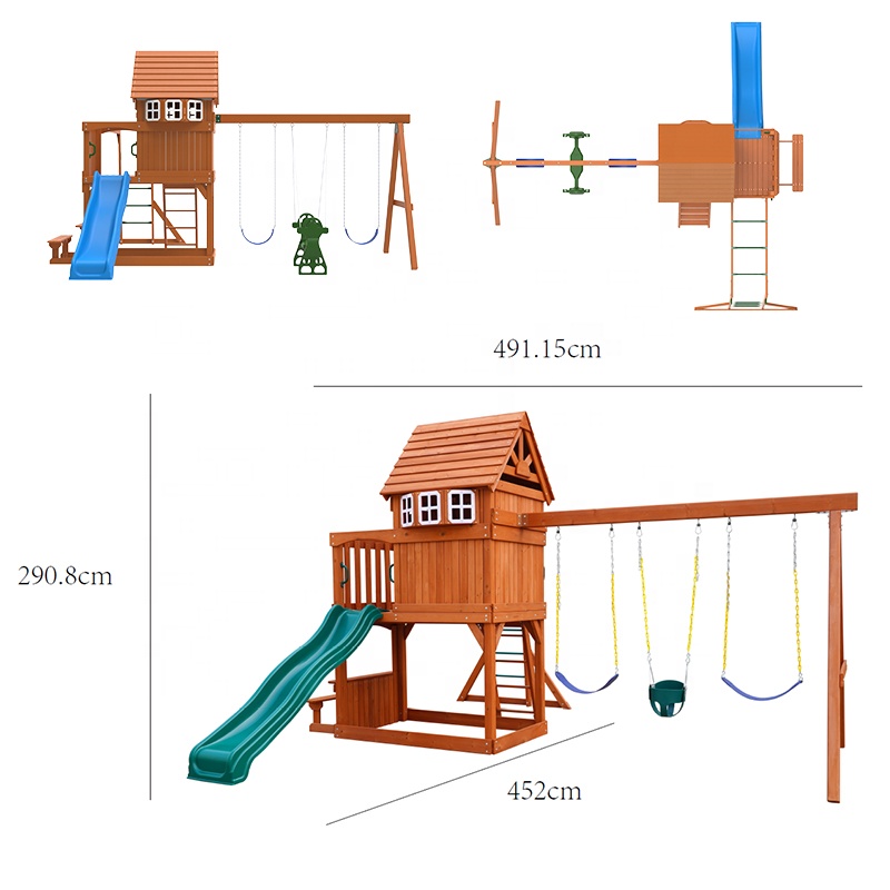 ชุดเครื่องเล่นสนามเด็กเล่นกลาง - Kids Outdoor Swing Set บทวิจารณ์และราคา