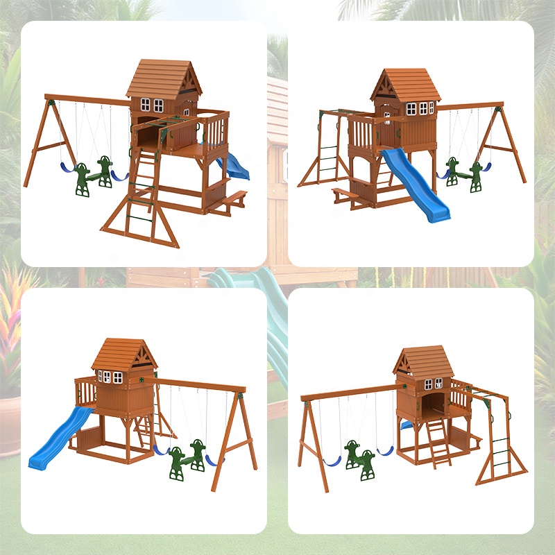 ชุดเครื่องเล่นสนามเด็กเล่นกลาง - Kids Outdoor Swing Set บทวิจารณ์และราคา