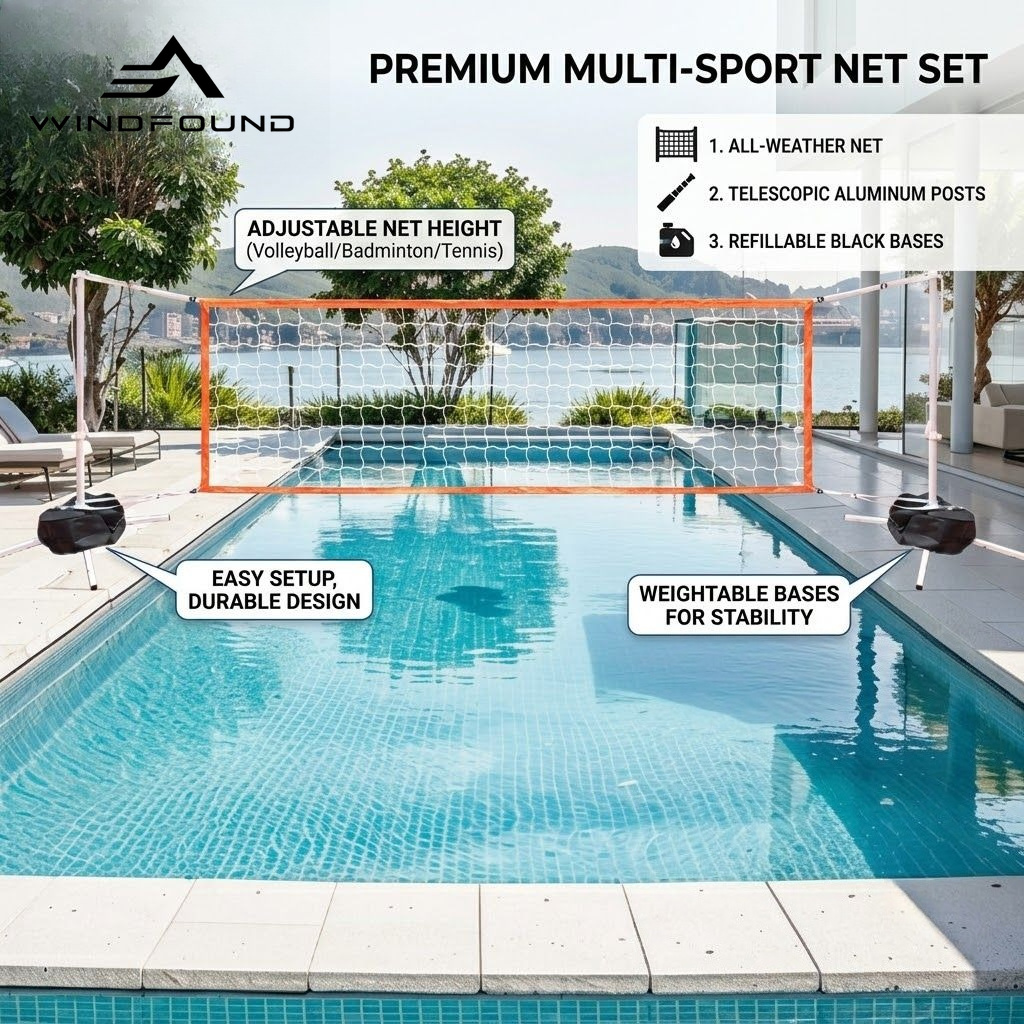 ตาข่ายวอลเลย์บอลแบบปรับได้สำหร - Kids Outdoor Volleyball Net บทวิจารณ์และราคา