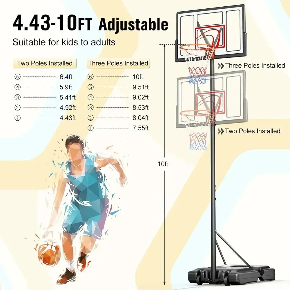 ห่วงบาสเก็ตบอลแบบพกพาสำหรับใช้ - Kids Outdoor Basketball Hoop บทวิจารณ์และราคา