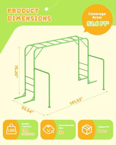 ชุดบาร์ลิงสำหรับเล่นกลางแจ้ง พ - Kids Outdoor Monkey Bar Set บทวิจารณ์และราคา
