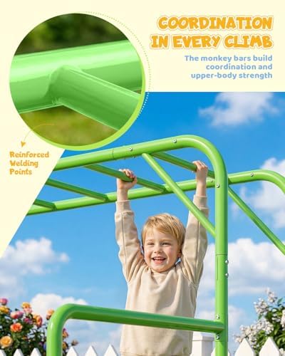 ชุดบาร์ลิงสำหรับเล่นกลางแจ้ง พ - Kids Outdoor Monkey Bar Set บทวิจารณ์และราคา