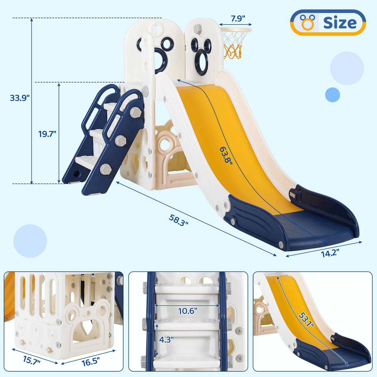 ชุดสไลด์เด็กเล็ก 6 in 1, โครงป - Kids Outdoor Basketball Hoop บทวิจารณ์และราคา