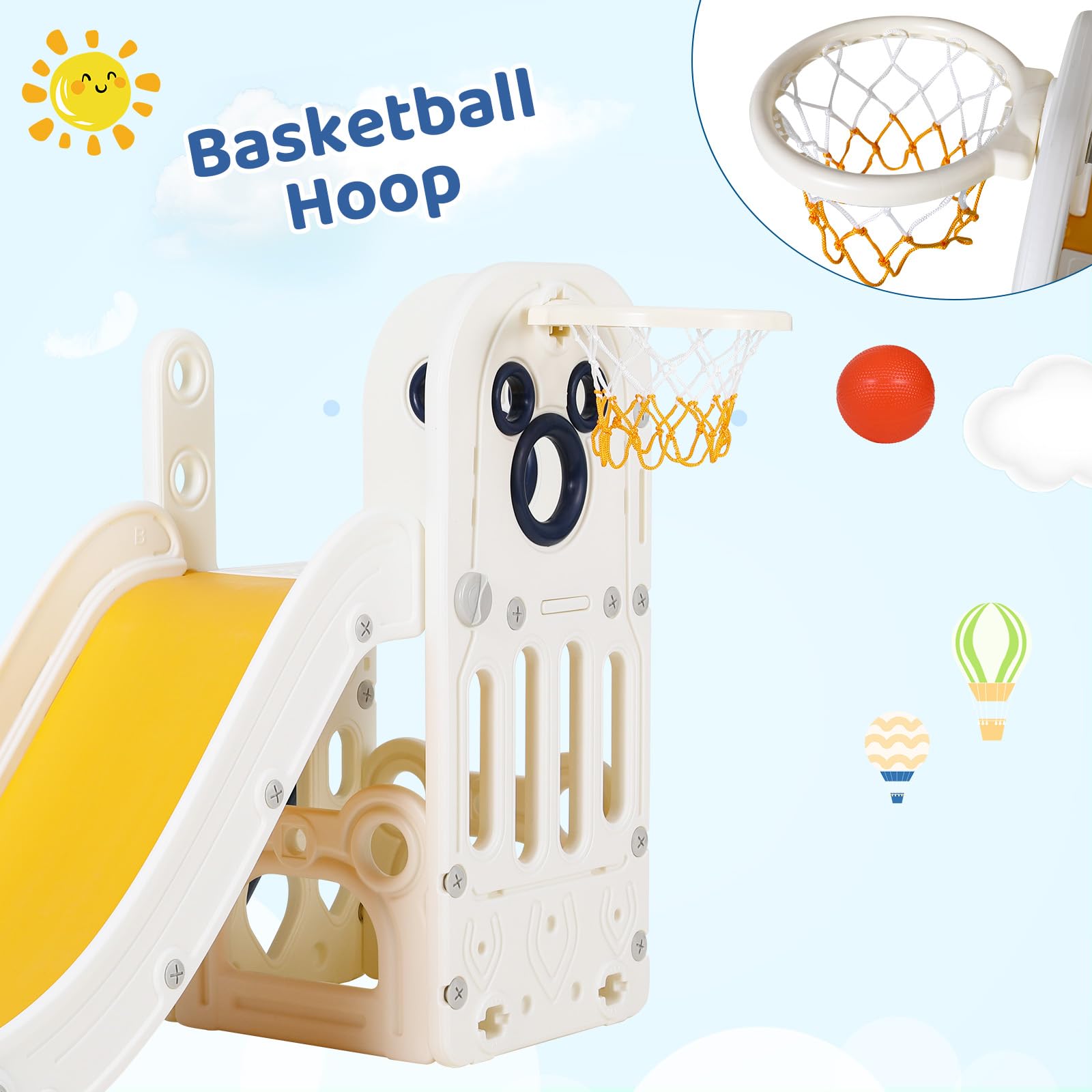ชุดสไลด์เด็กเล็ก 6 in 1, โครงป - Kids Outdoor Basketball Hoop บทวิจารณ์และราคา