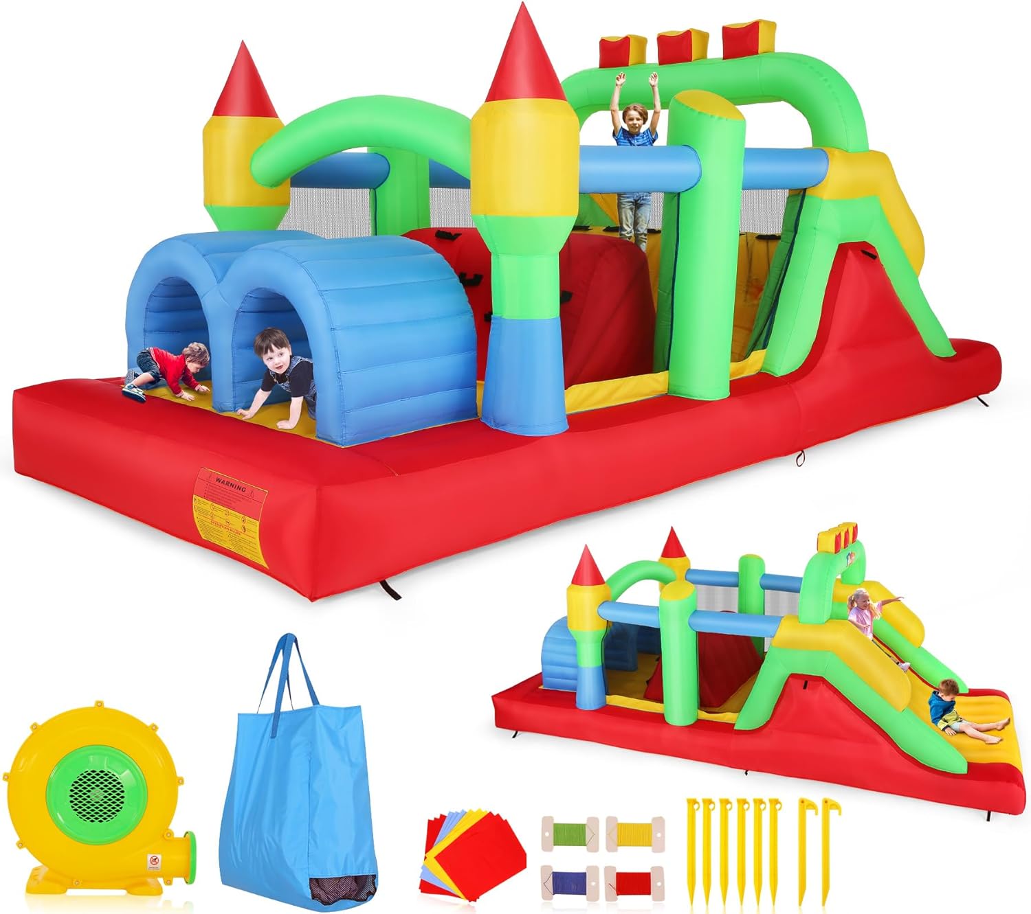 สนามเด็กเล่นเป่าลม KF ขนาดใหญ่ - Kids Outdoor Tunnel บทวิจารณ์และราคา