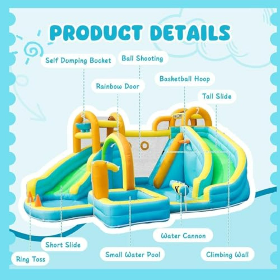 สไลเดอร์น้ำเป่าลมสำหรับเด็กเล่ - Kids Outdoor Basketball Hoop บทวิจารณ์และราคา
