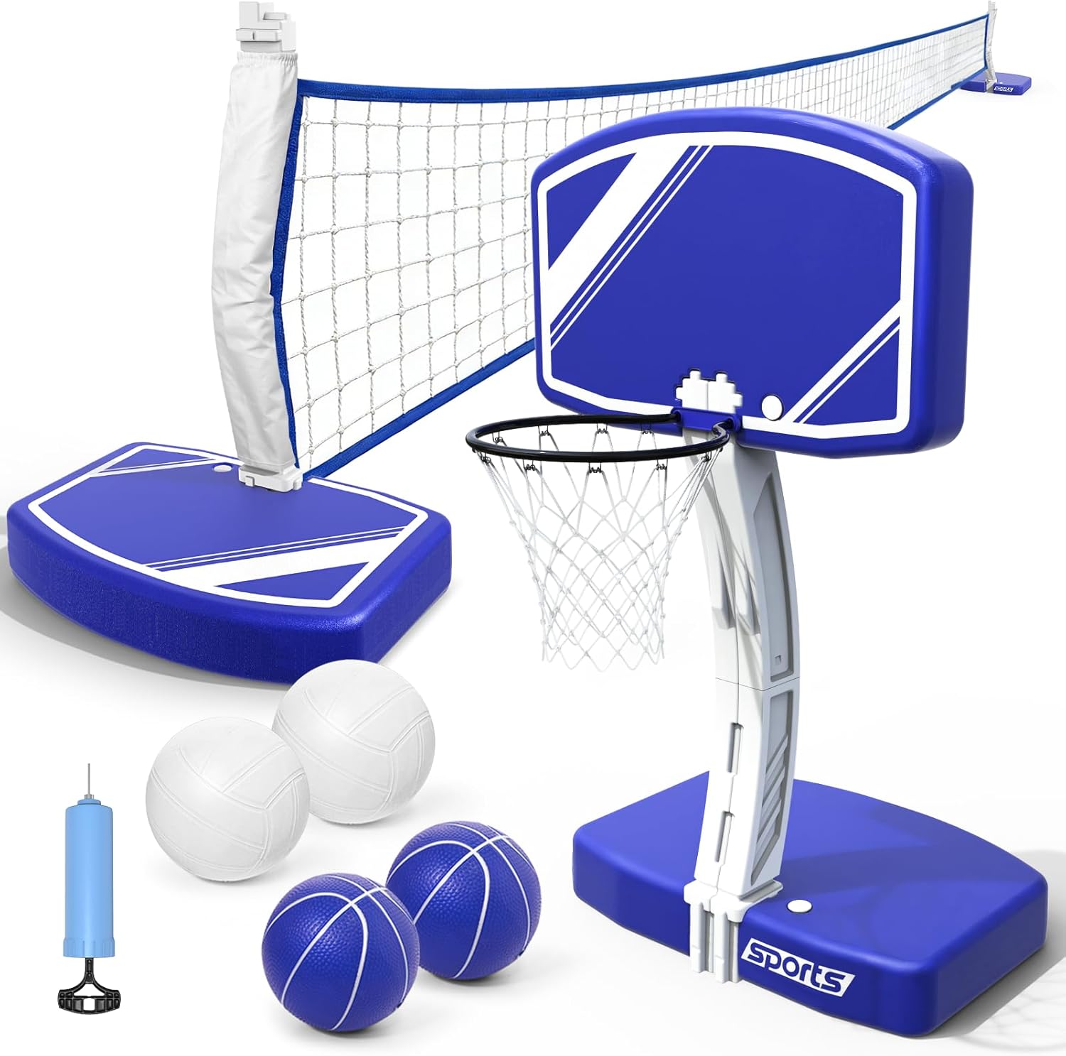 ชุดห่วงบาสเก็ตบอลและตาข่ายวอลเ - Kids Outdoor Volleyball Net บทวิจารณ์และราคา