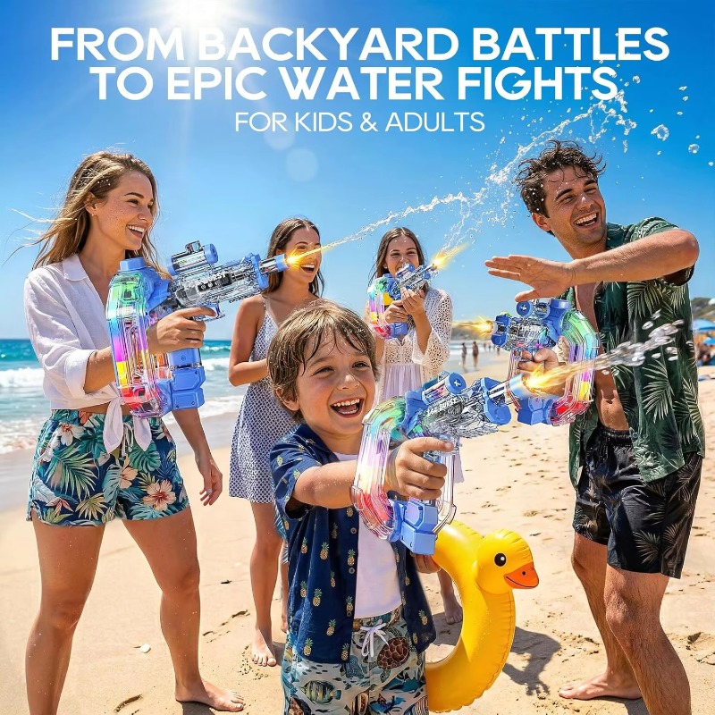 ปืนฉีดน้ำไฟฟ้ารูปวงแหวน LED สำ - Kids Outdoor Yard Games บทวิจารณ์และราคา