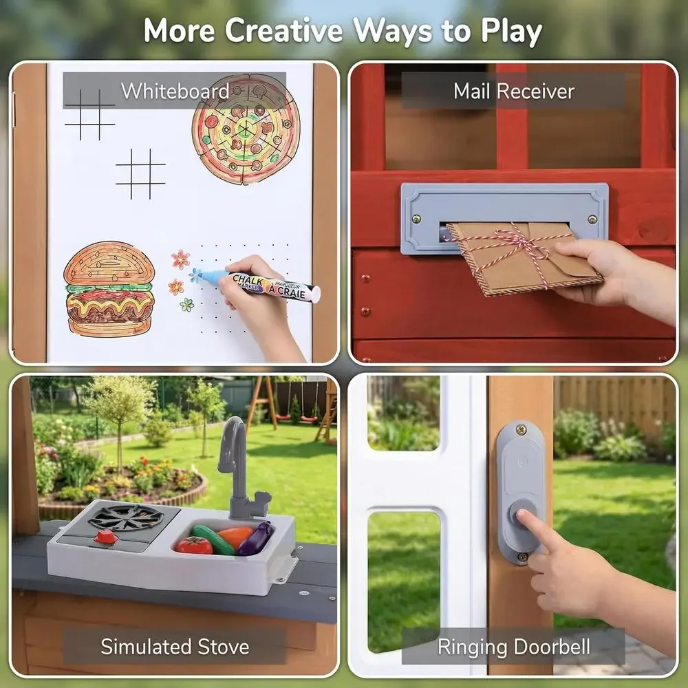 บ้านเด็กเล่นกลางแจ้งทำจากไม้,  - Kids Outdoor Kitchen บทวิจารณ์และราคา