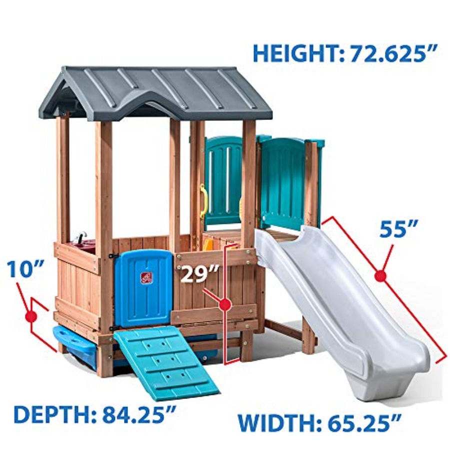 บ้านเด็กเล่นและสไลเดอร์ในป่า,  - Kids Outdoor Swing Set บทวิจารณ์และราคา