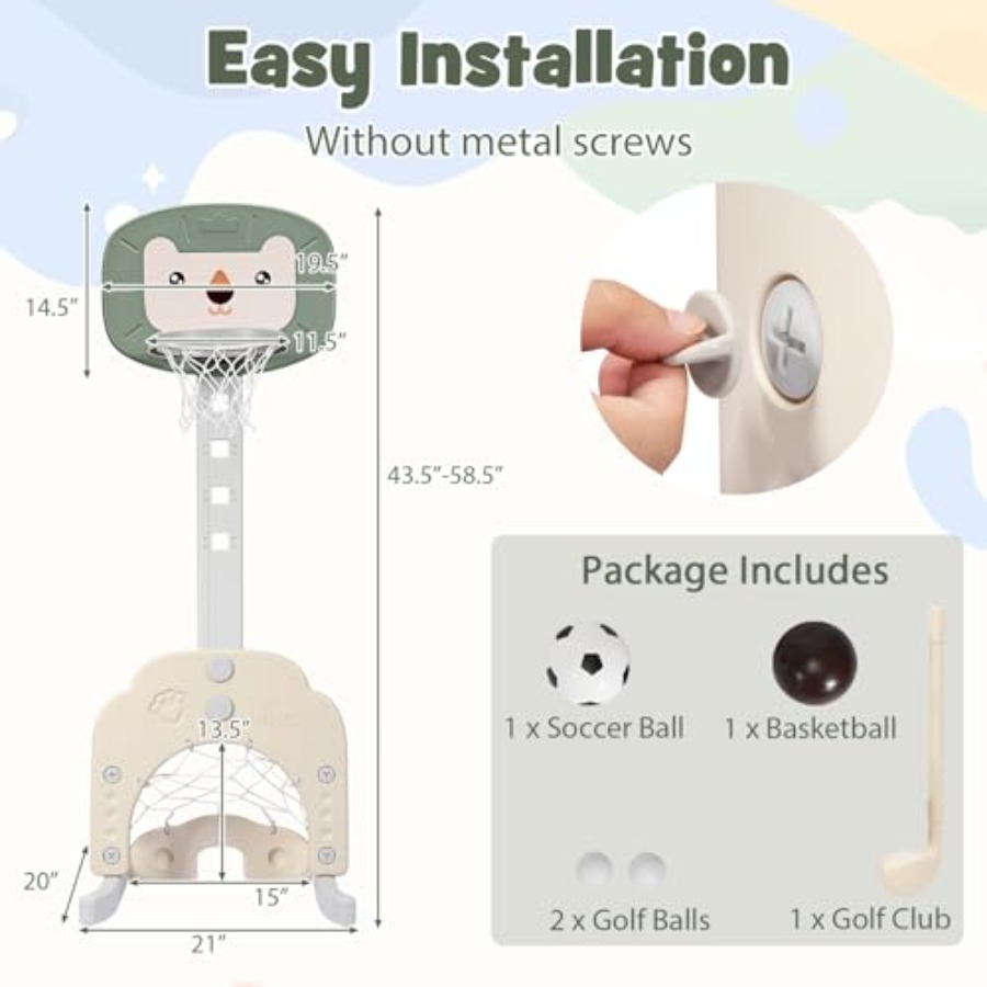 แป้นบาสเก็ตบอลสำหรับเด็กเล่นได - Kids Outdoor Basketball Hoop บทวิจารณ์และราคา
