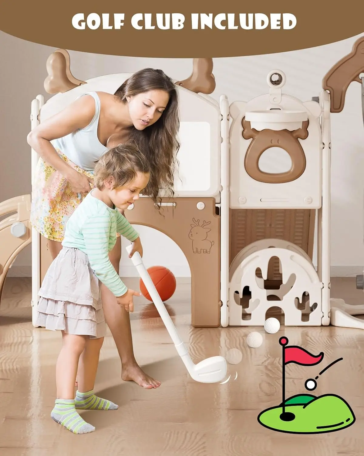 ชุดสไลด์และชิงช้าสำหรับเด็กเล็ - Kids Outdoor Swing Set บทวิจารณ์และราคา