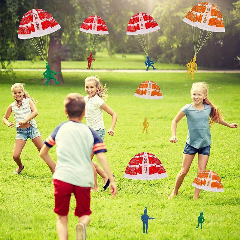 10/100pcs ร่มชูชีพของเล่นเด็ก, - Kids Unique Outdoor Toys บทวิจารณ์และราคา