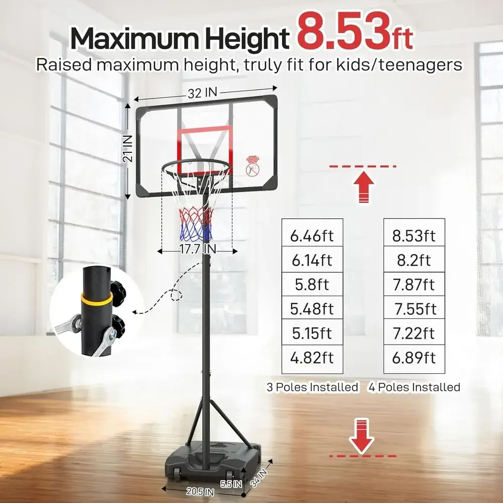 ห่วงบาสเก็ตบอลแบบปรับความสูงได - Kids Outdoor Basketball Hoop บทวิจารณ์และราคา