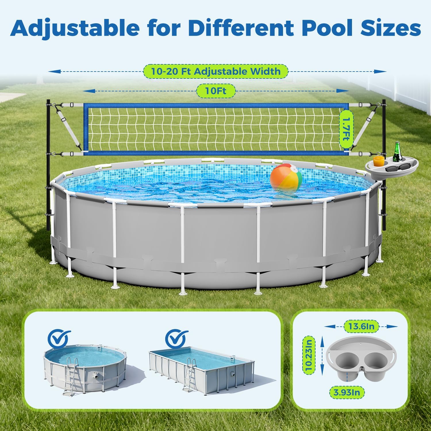 ชุดตาข่ายวอลเลย์บอลสำหรับสระว่ - Kids Outdoor Volleyball Net บทวิจารณ์และราคา