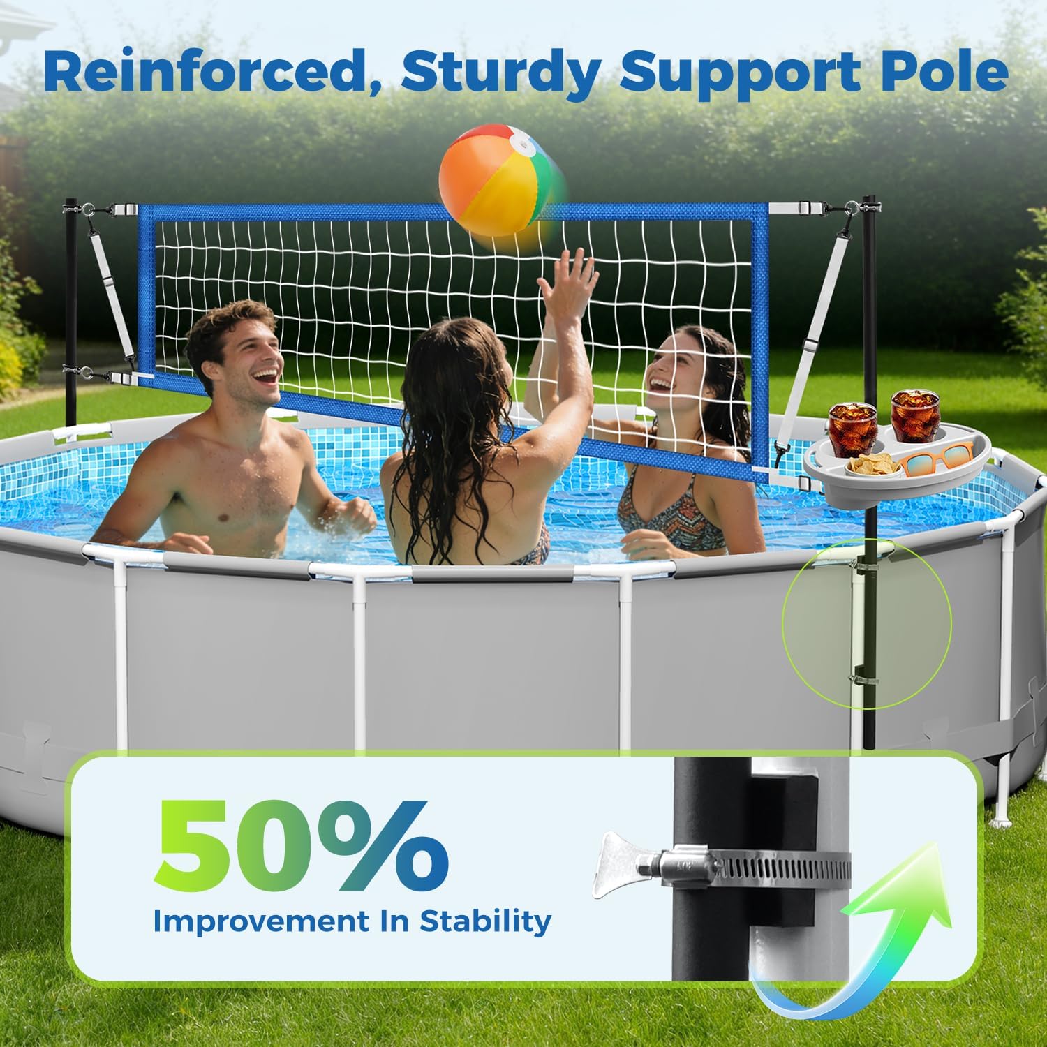 ชุดตาข่ายวอลเลย์บอลสำหรับสระว่ - Kids Outdoor Volleyball Net บทวิจารณ์และราคา